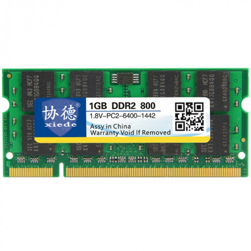 XIEDE X026 DDR2 800 MHz 1 Go Module de mémoire vive avec compatibilité totale SX37711808-37