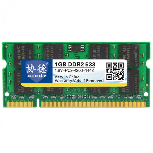 XIEDE X028 DDR2 533 MHz 1 Go Module de mémoire RAM à compatibilité totale avec ordinateur portable SX37731135-37