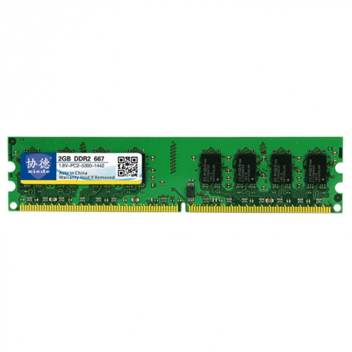 XIEDE X011 DDR2 667 MHz 2 Go Module de mémoire vive avec compatibilité totale pour PC de bureau SX37781243-36