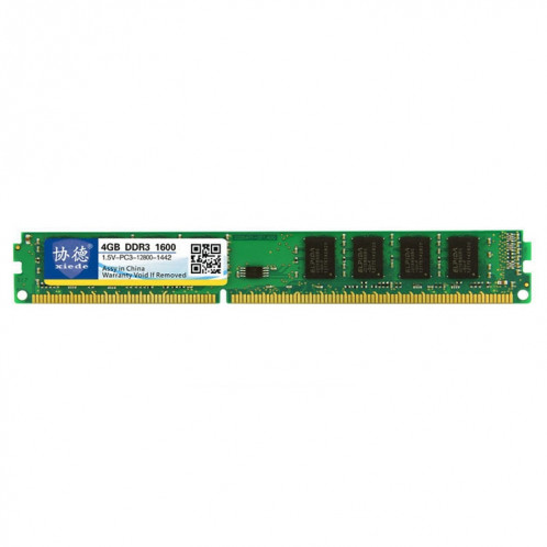 XIEDE X034 DDR3 1600MHz 4GB 1.5V Module de mémoire RAM à compatibilité totale pour PC de bureau SX38061974-36