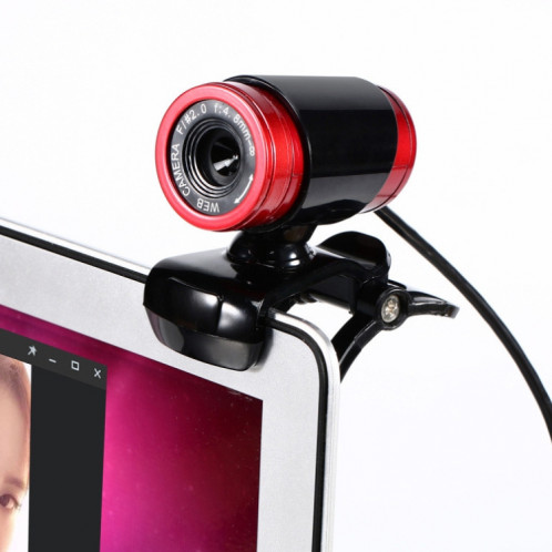Webcam HXSJ A860 30fps 12 mégapixels 480P HD pour ordinateur de bureau / ordinateur portable, avec microphone insonorisant de 10 m, longueur: 1,4 m (rouge + noir) SH79RB740-33
