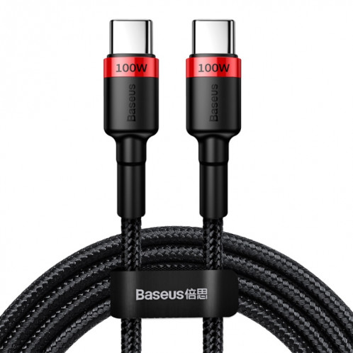 Câble de chargement flash 100 W USB-C / Type-C PD 2.0 Baseus Cafule Series, longueur: 2 m (noir rouge) SB26BR901-312
