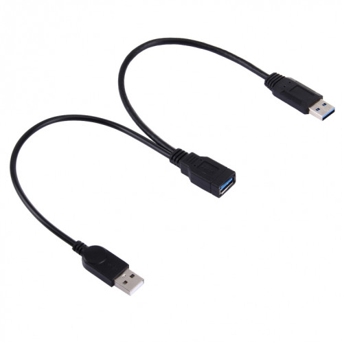2 en 1 USB 3.0 Femelle vers USB 2.0 + USB 3.0 Câble Mâle pour Ordinateur / Ordinateur Portable, Longueur: 29cm S261021462-35
