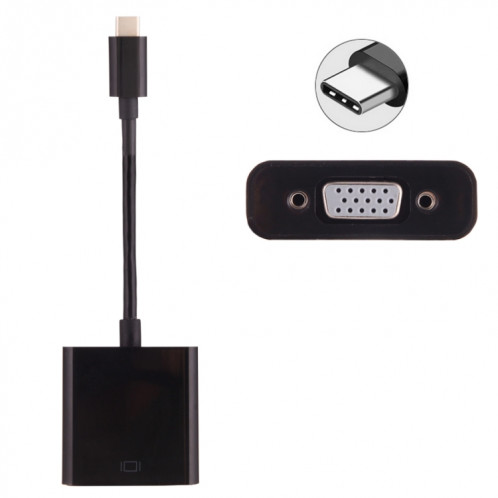 USB-C / Type-C 3.1 mâle à VGA adaptateur femelle pour MacBook 12 pouces, Chromebook Pixel 2015, Nokia N1 Tablet PC, longueur: environ 10 cm SH63021464-36