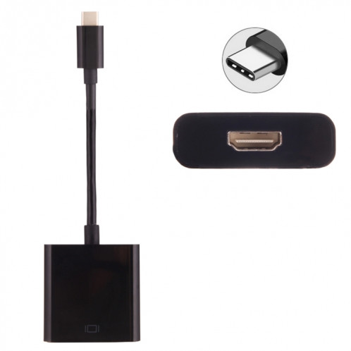 USB-C / Type-C 3.1 Mâle vers HDMI Câble adaptateur femelle pour MacBook 12 pouces, Chromebook Pixel 2015, Tablet PC Nokia N1, Longueur: Environ 10cm SH63031725-36