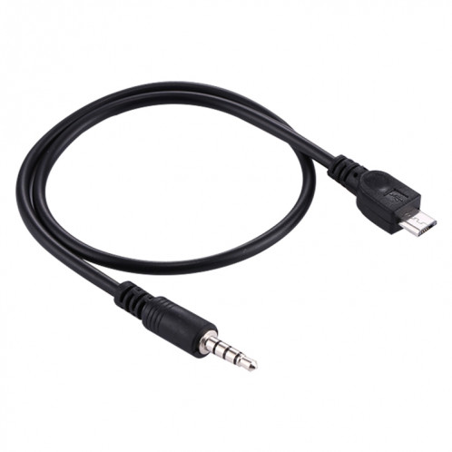 Câble AUX audio mâle mâle vers micro USB 3,5 mm, longueur: environ 40 cm (noir) S3309B1143-35