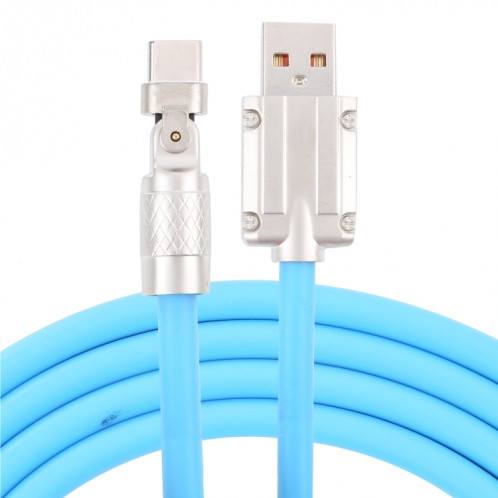 Mech Series 6A 120W USB vers Type-C Câble de charge rapide à prise métallique à 180 degrés, Longueur: 1,2 m (Bleu) SH230L1725-37
