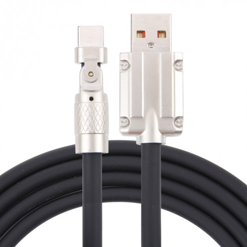 Mech Series 6A 120W USB vers Type-C Câble de charge rapide à prise métallique à 180 degrés, longueur: 1,8 m (noir) SH231B948-37