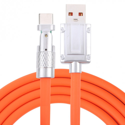Mech Series 6A 120W USB vers Type-C Câble de charge rapide à prise métallique à 180 degrés, Longueur: 1,8 m (Orange) SH231E832-37