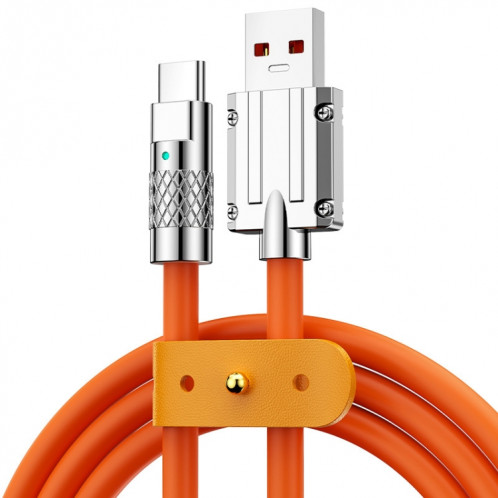 Mech Series 6A 120W USB vers USB-C / Type-C Câble de données de charge rapide en silicone à prise métallique, Longueur: 1,2 m (Orange) SH234E1401-37