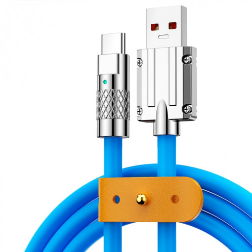 Mech Series 6A 120W USB vers USB-C / Type-C Câble de données de charge rapide en silicone avec prise métallique, Longueur: 1,2 m (Bleu) SH234L1384-37