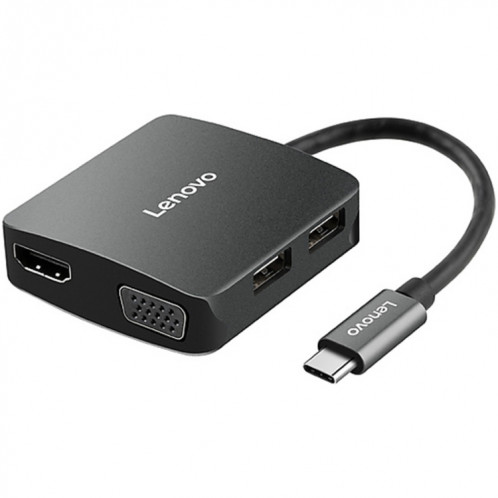 Lenovo C06 Station d'accueil de conversion universelle 6 en 1 Type-C / USB-C vers HDMI / VGA SL8417474-310