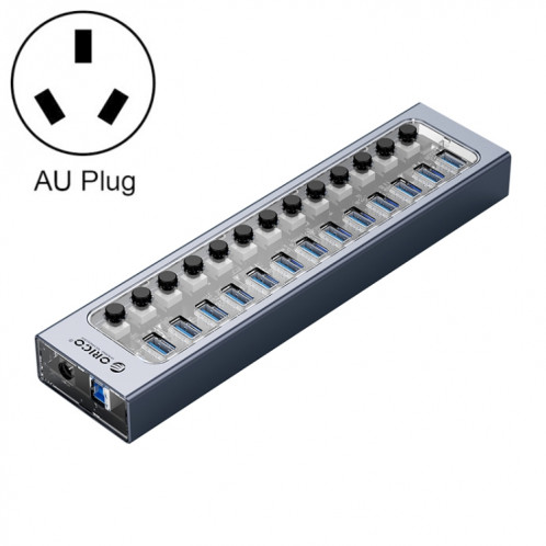 Orico AT2U3-13AB-GY-BP 13 PORTS USB 3.0 HUB avec interrupteurs individuels et indicateur de LED bleu, fiche US SO44AU829-310