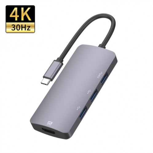 UC912 4 en 1 4K 30Hz USB 3.0 + 2 x USB 2.0 à l'adaptateur de moyeu multifonctionnel USB-C / type C SH9874452-35