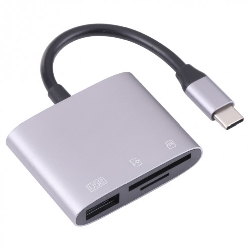NK-3041 3 en 1 USB-C / Type-C mâle sur USB femelle + SD / TF Slots Card Adaptateur OTG Adaptateur SD / TF Lecteur de carte TF SH9956917-38