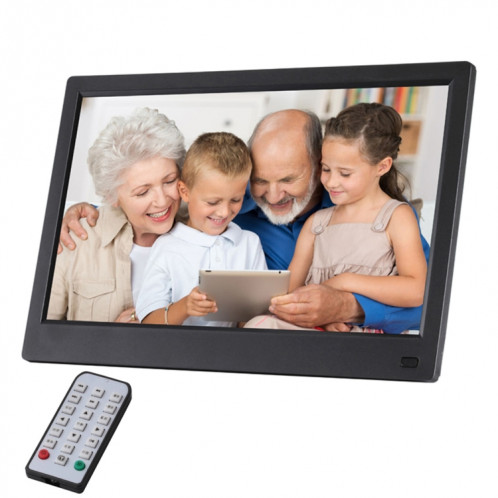 Cadre photo numérique à DEL FHD de 11,6 pouces avec support et télécommande, programme MSTAR V56, entrée USB / carte SD compatible (noir) SH070B28-39