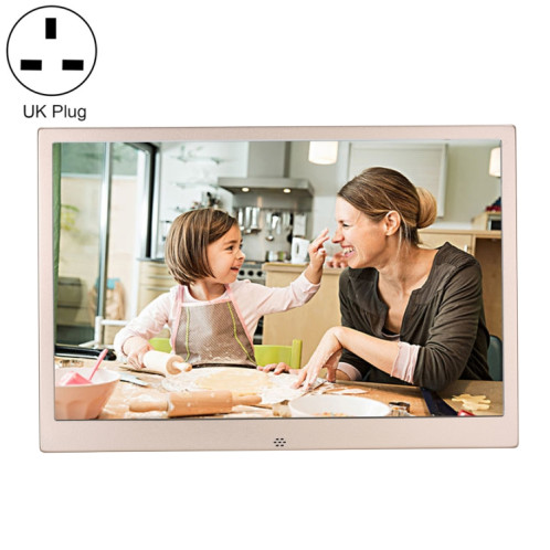 HSD1504 15,4 pouces LED 1280x800 Affichage haute résolution Cadre photo numérique avec support et télécommande, support SD / MMC / Port MS / Port USB, plug uk (GOLD) SH6JUK1956-37