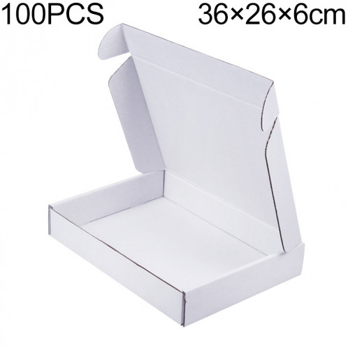 Boîte d'emballage de vêtements 100 PCS Shipping Box, couleur: blanc, taille: 36x26x6cm SH2617525-37