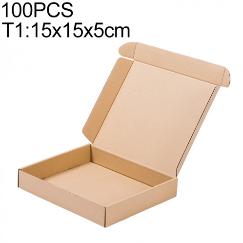 Boîte d'emballage de 100 pièces en papier kraft, taille: T1, 15x15x5cm SH26221041-37