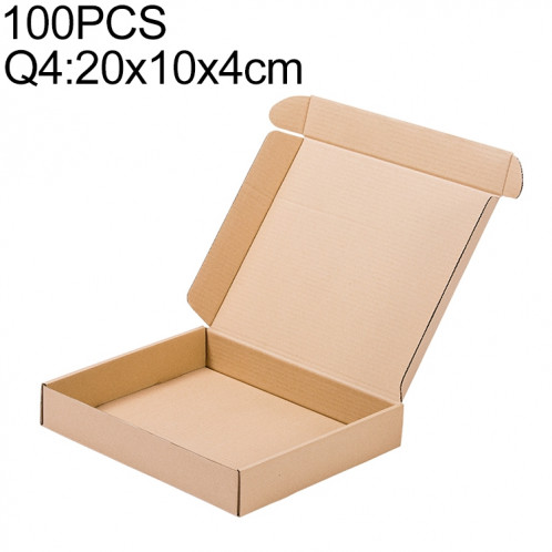 Boîte d'emballage de boîte d'expédition de papier kraft 100 PCS, taille: Q4, 20x10x4cm SH26231662-37
