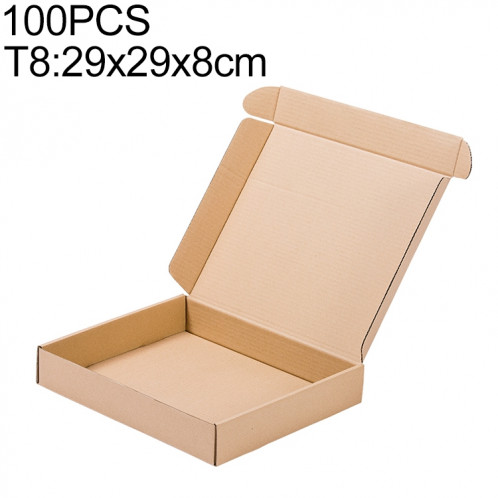 Boîte d'emballage de boîte d'expédition de papier kraft 100 PCS, taille: T8, 29x29x8cm SH2625206-37