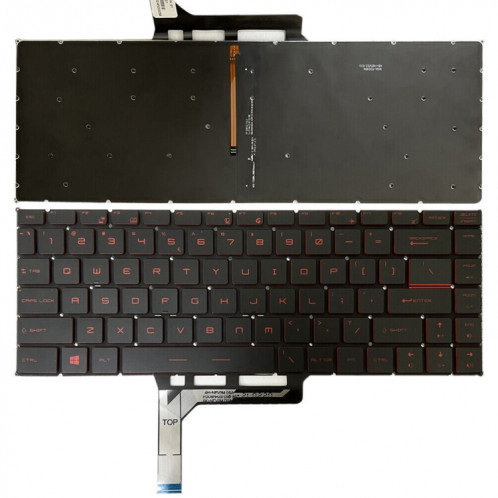 Clavier d'ordinateur portable version US avec rétroéclairage pour MSI GS65 / GS65VR / MS-16Q2 / Stealth 8SE /8SF / 8SG /Thin 8RE / Thin 8RF (Rouge) SH004R1246-36