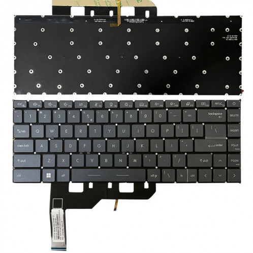 Clavier d'ordinateur portable version US avec rétroéclairage pour MSI GE66 Raider / MS-1541 / GP66 / MS-1542/1543 / GS66 / MS-16V1 / MS-16V2 / 10SD / 10SE (Gris) SH007H1807-36