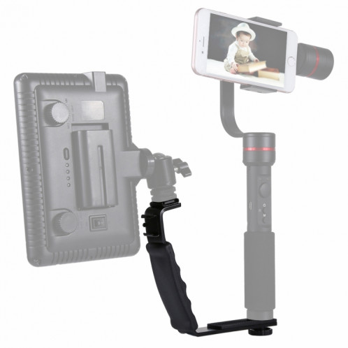 PULUZ L-Shape Bracket Support pour poignées avec monture de griffe double face pour flash vidéo, appareil photo reflex numérique SP30111992-39