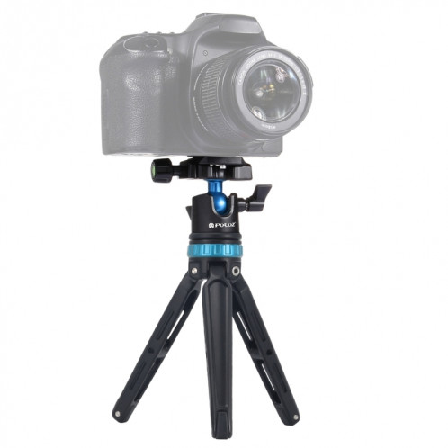 Fixation de trépied de bureau en métal ajustable PULUZ Pocket Mini avec rotule à 360 degrés pour appareils photo reflex numériques et numériques, hauteur ajustable: 11-20,2 cm (bleu) SP536L1995-310
