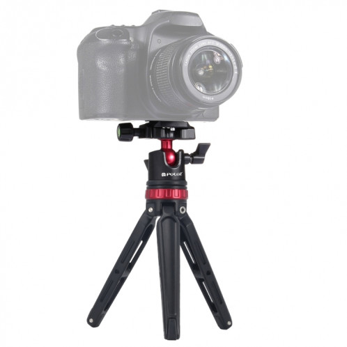 Fixation de trépied de bureau en métal ajustable PULUZ Pocket Mini avec rotule à 360 degrés pour appareils photo DSLR et numériques, hauteur réglable: 11-20.2cm (Rouge) SP536R1131-310