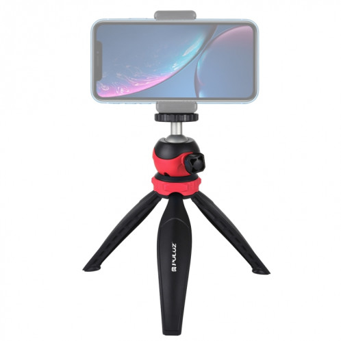 PULUZ Support de trépied en plastique de poche de 20 cm avec rotule à 360 degrés pour smartphones, GoPro, appareils photo reflex numériques (rouge) SP537R1701-39