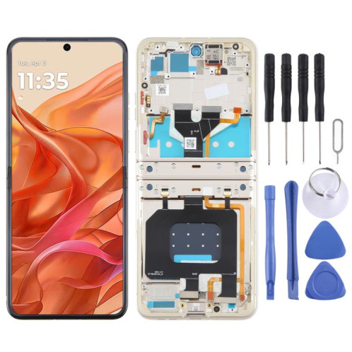 Écran LCD d'origine complet avec châssis pour Motorola Razr 50 (orange) SH112E983-37
