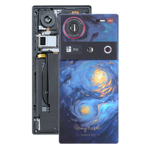 Cache arrière de batterie en verre avec couvercle d'objectif d'appareil photo pour ZTE Nubia Z70 Ultra NX733J NX736J (bleu) SH37LL1562-37