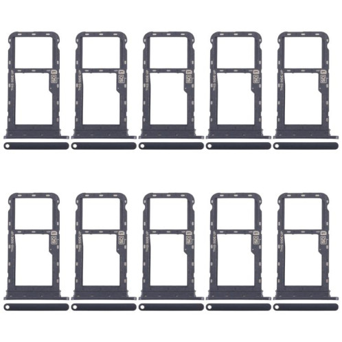 Lot de 10 tiroirs pour cartes SIM et Micro SD d'origine pour Motorola Moto G60 (noir) SH266B1818-34