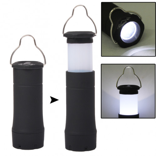 Torche de lampe de camping, lampe de poche LED télescopique avec clip (noir) SH012B1832-35