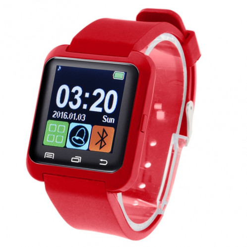 U80 Bluetooth Santé Smart Watch 1.5 pouces écran LCD pour téléphone portable Android, appel téléphonique de soutien / musique / podomètre / moniteur de sommeil / Anti-perdu (rouge) SH331R1675-316