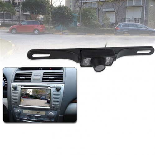 6 LED IR Infrarouge étanche Vision nocturne sans fil Cadre de plaque d'immatriculation Astern Backsight Caméra de recul, Support installé dans la voiture DVD Navigator ou Moniteur de voiture, Angle de vision SH0257525-31