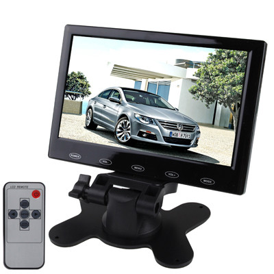 Moniteur LCD avec rétroviseur pour voiture à bouton tactile de 7,0 pouces avec support, télécommande complète (noir) SH03171288-33