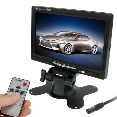 Moniteur de voiture / caméras de surveillance de 7,0 pouces avec support d'angle réglable et télécommande, double entrée vidéo SH01041466-36