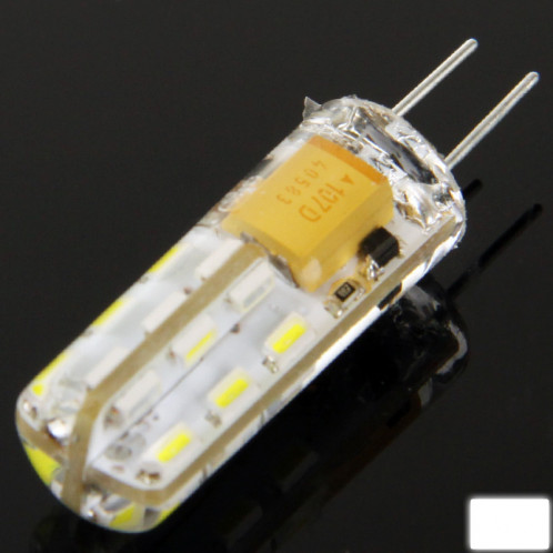 G4 1.5W ampoule de signal de voiture blanche, 24 LED 3014 SMD, AC / DC 10V-20V SH365W66-35