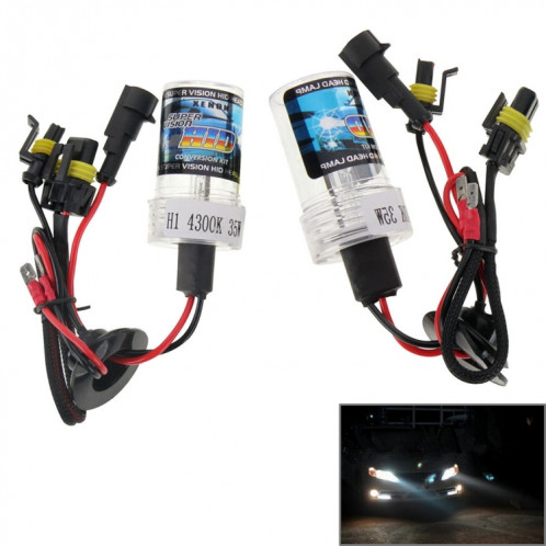 DC12V 35W H1 HID Xenon Light Single Beam Super Vision Lampe frontale étanche, température de couleur: 4300K, paquet de 2 SH06241386-39