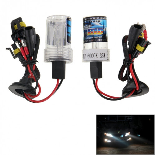 DC12V 35W H7 HID Xenon Light Single Beam Super Vision Lampe frontale étanche, température de couleur: 6000K, lot de 2 SH06311067-39