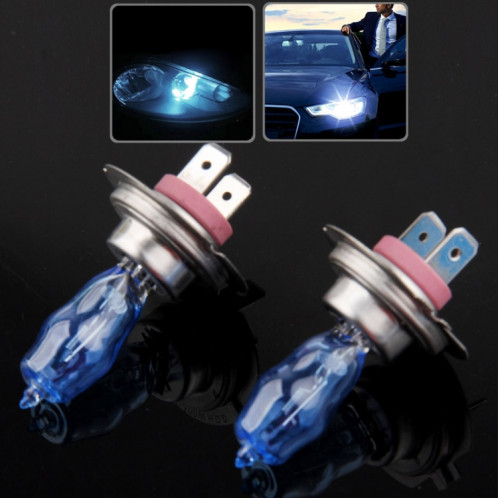 Ampoule halogène HOD H7, ampoule de phare de voiture super blanche, 12 V / 100W, 6000K 2400 LM (paire) SH018E960-36