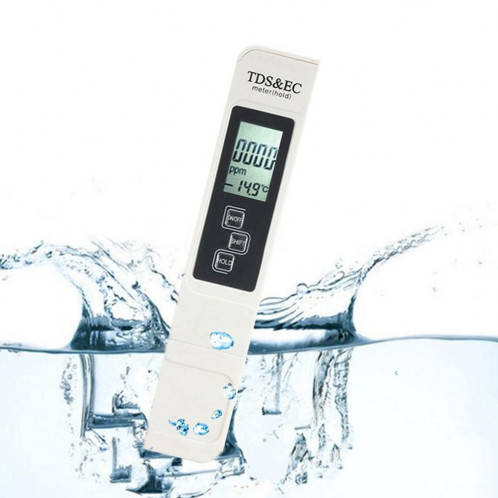 Moniteur LCD multifonction numérique TDS & EC Meter Testeur de mesure d'eau (Beige) SH0302927-36