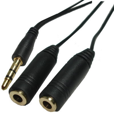 Adaptateur répartiteur écouteur 3,5 mm mâle à double 3,5 mm, longueur: environ 25 cm S3-30485-33