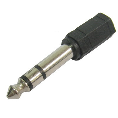 6.35mm Mâle à 3.5mm Stéréo Jack Adaptateur Socket Adaptateur (Noir) S6-3081621-33