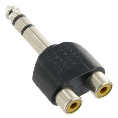 Adaptateur Jack stéréo pour casque RCA 6.35mm vers 2 RCA S6-311330-33