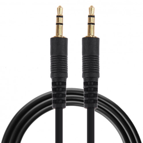 1m 3.5mm Mâle à 3.5mm Mâle Audio Aux Câble Audio (Noir + Connecteur Plaqué Or) S1313A5-35