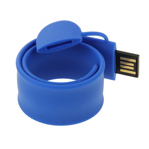 Bracelet USB en silicone avec mémoire flash de 16 Go (bleu foncé) SS017D112-39