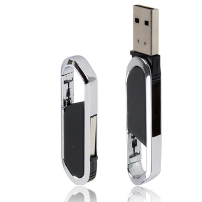 Disque flash USB 2.0 de style porte-clés métallique de 4 Go (noir) S493BB1635-32